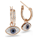 Symbolica drop earrings Eye, Multicolored, Rose gold-tone plated